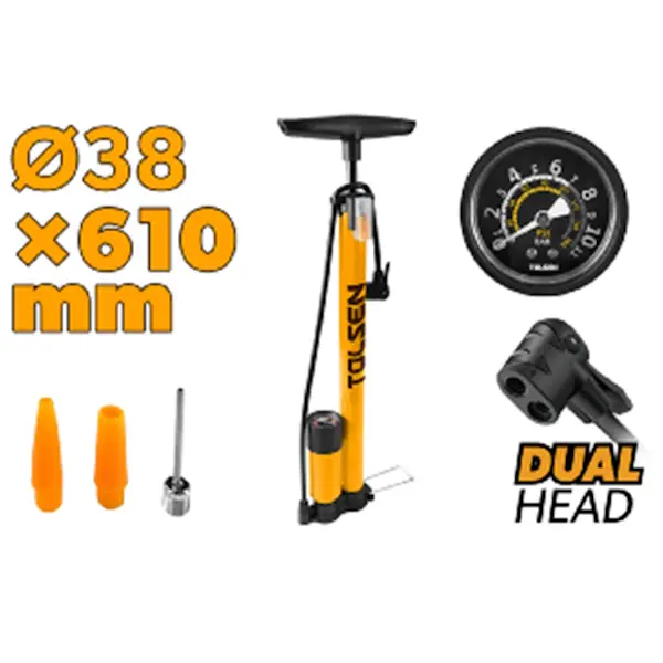 PUMPA ZA BICIKLE RUČNA SA MANOMETROM 610 MM